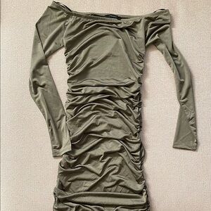 Olive Ruched Dress